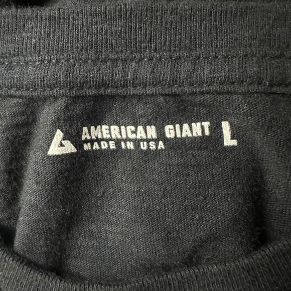 NWOT American Giant Men's Premium Slub Crew Tee Black Size L Short Sleeve - Picture 6 of 7